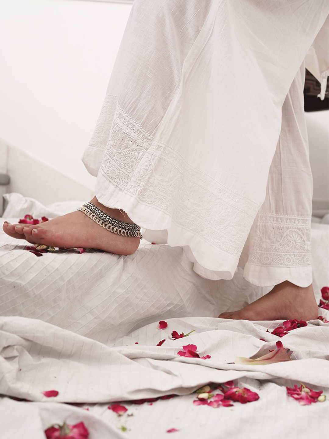 SCALLOPED PALAZZO PANTS
