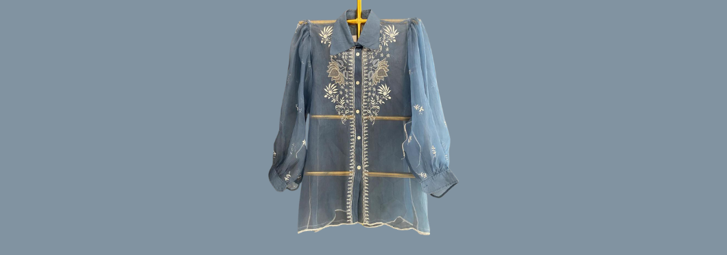 Chikankari organza shirt  