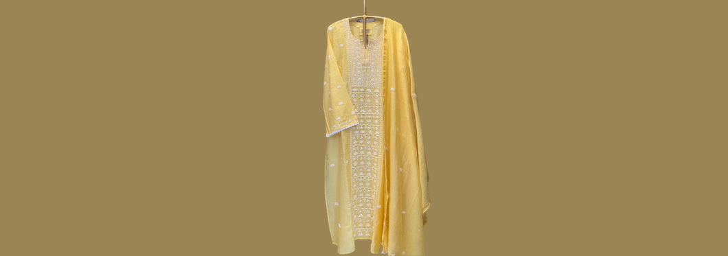 tissue chikankari suits