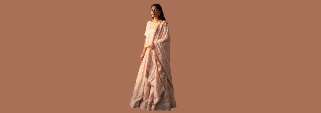 chikankari lehenga 