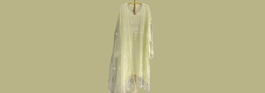 tissue chikankari suits