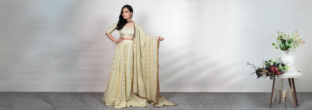 chikankari lehenga