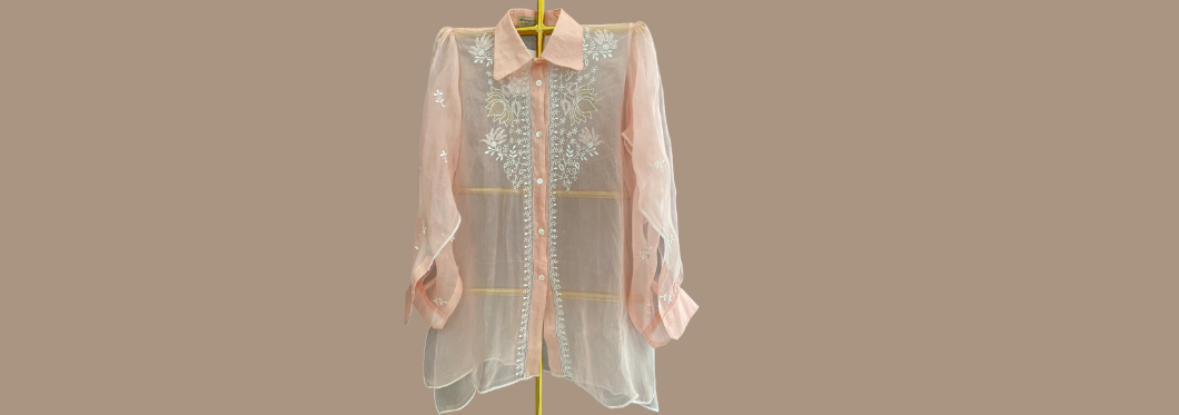 Dhaaga's Chikankari Organza Shirt: Simple Elegance for Every Day