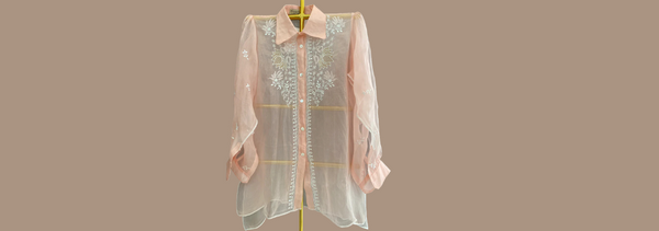 Dhaaga's Chikankari Organza Shirt: Simple Elegance for Every Day
