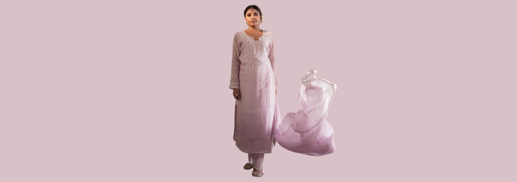 tissue Chikankari suits 