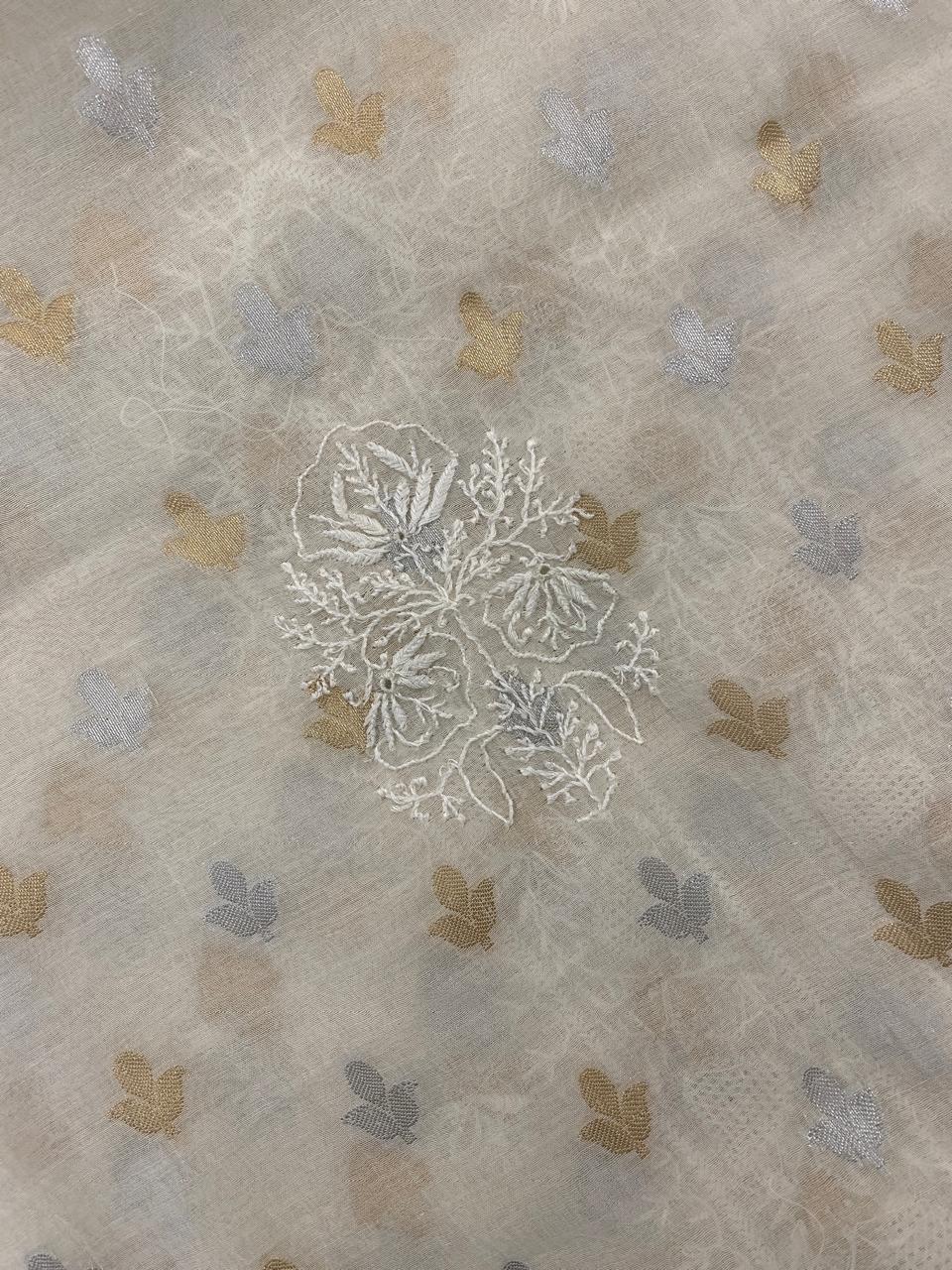 Ivory Zari Butti Mul Chanderi Men's Kurta