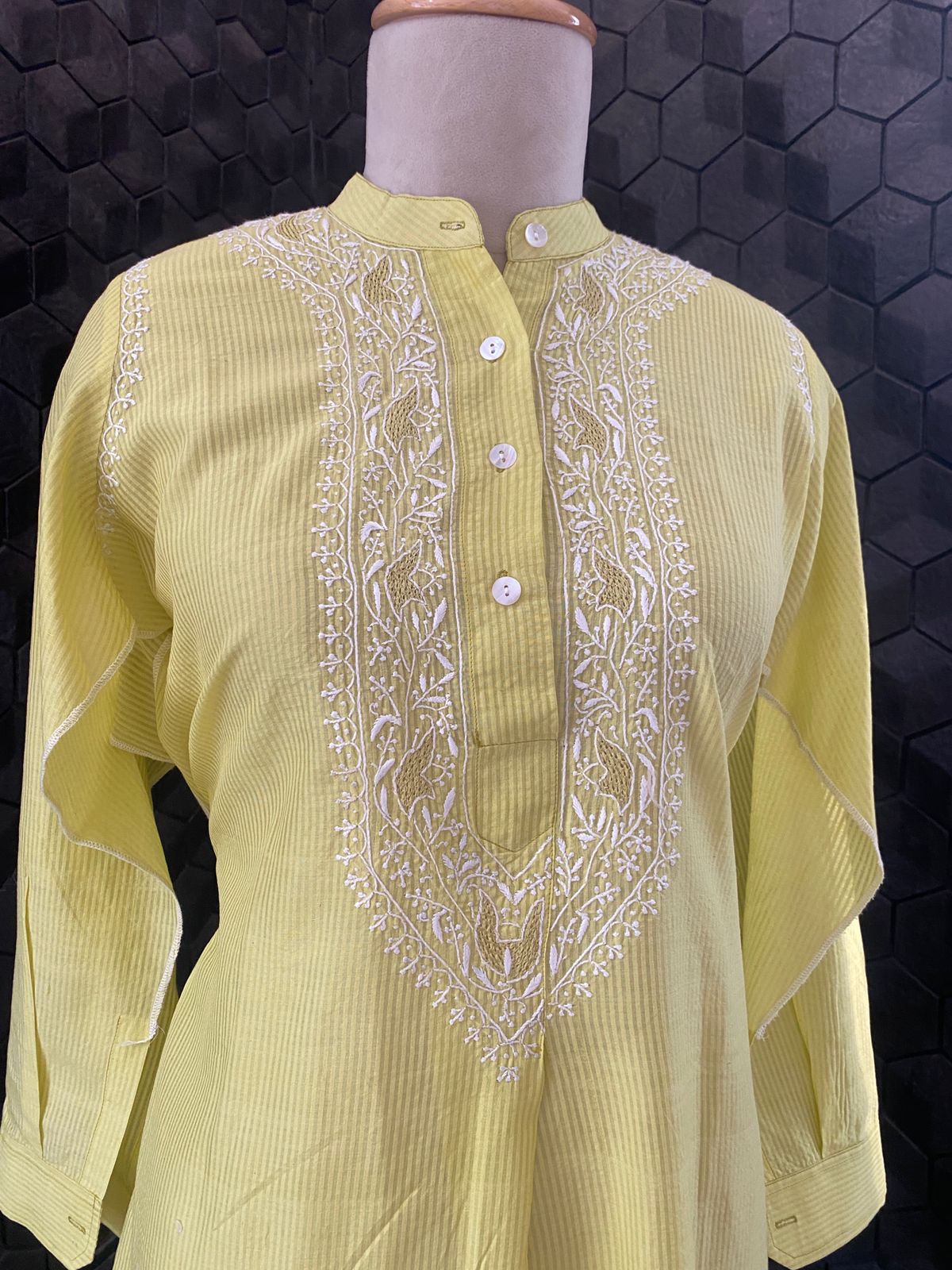 Lemon Yellow Chikankari Kurta