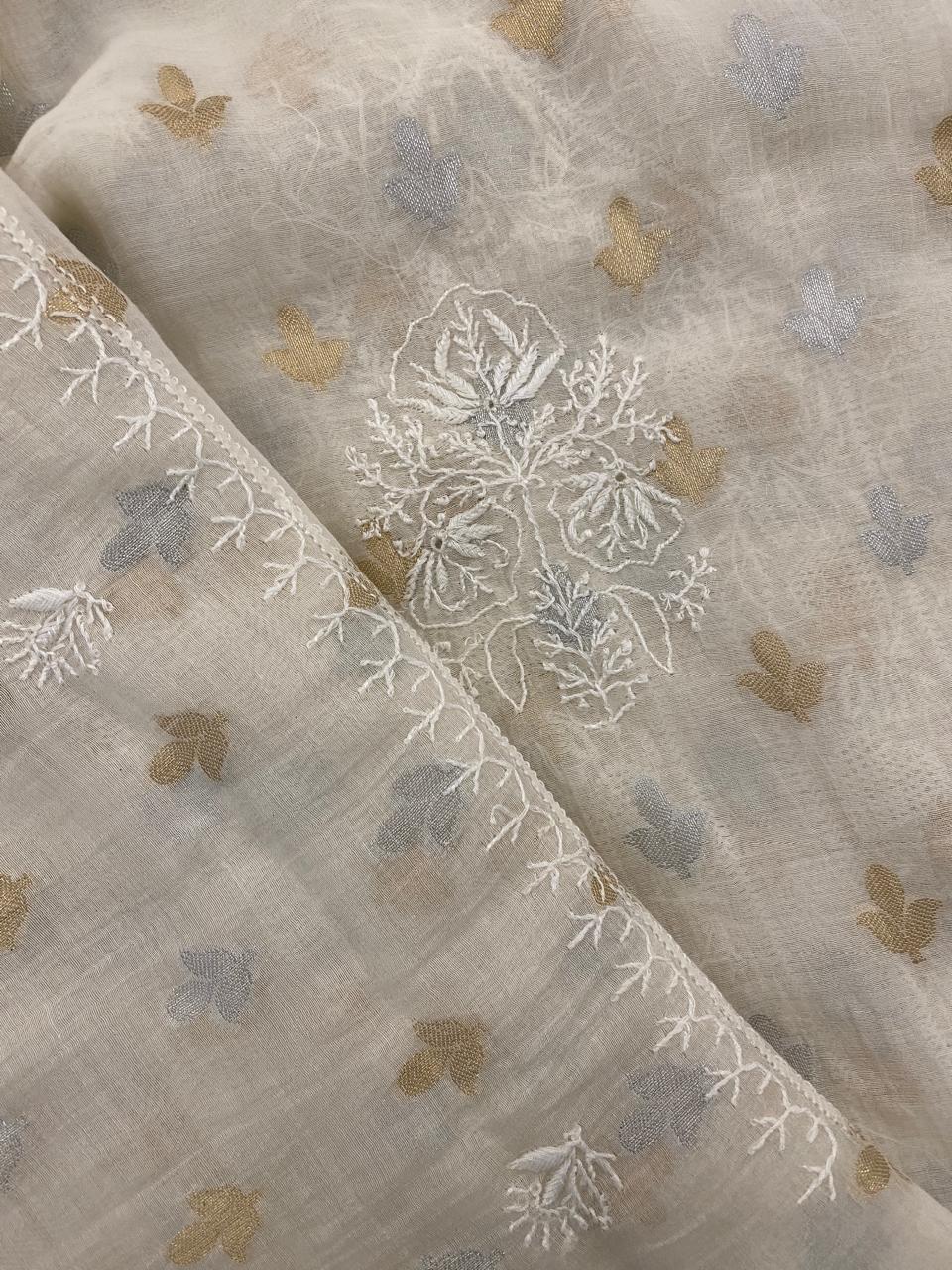 Ivory Zari Butti Mul Chanderi Men's Kurta
