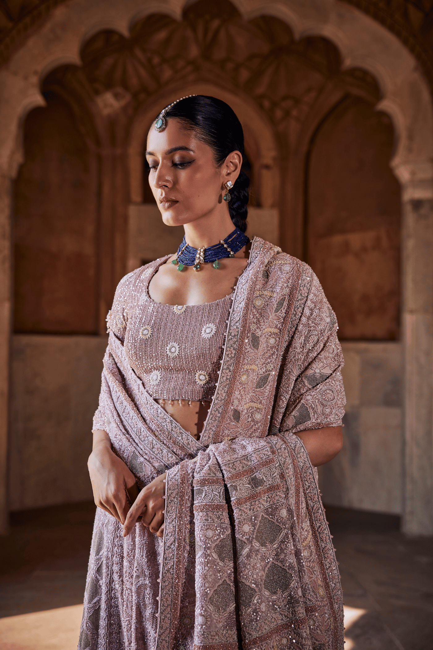 Zeenat Lehenga- Kasab Jaali and Chikankari Lehenga