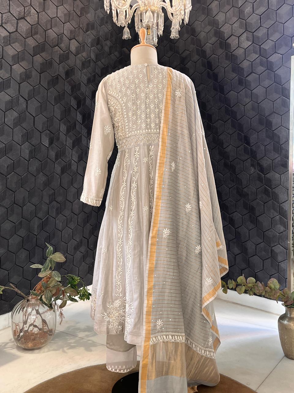 Grey A-line Striped Tissue