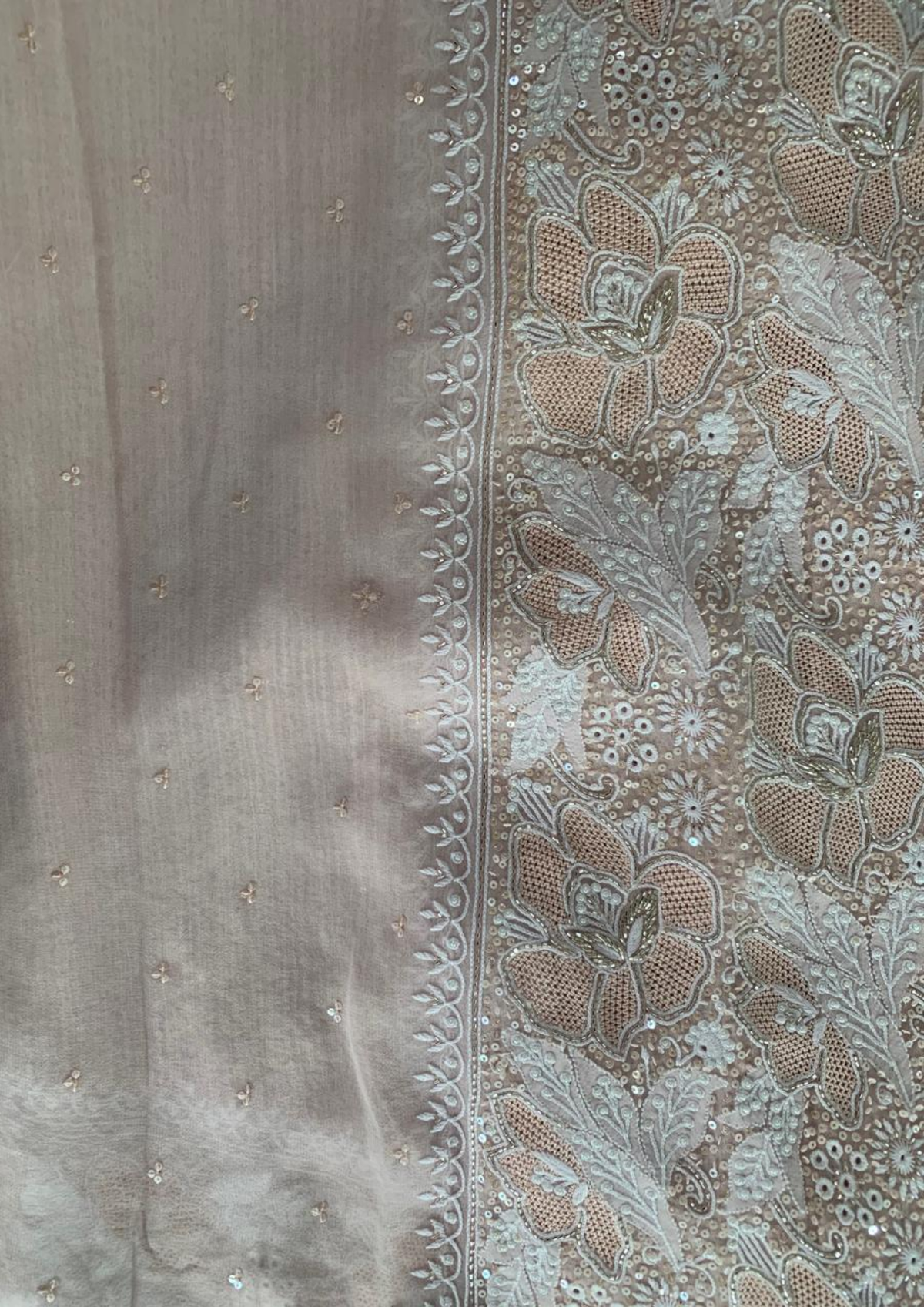 Blush Pink Sequins Saree
