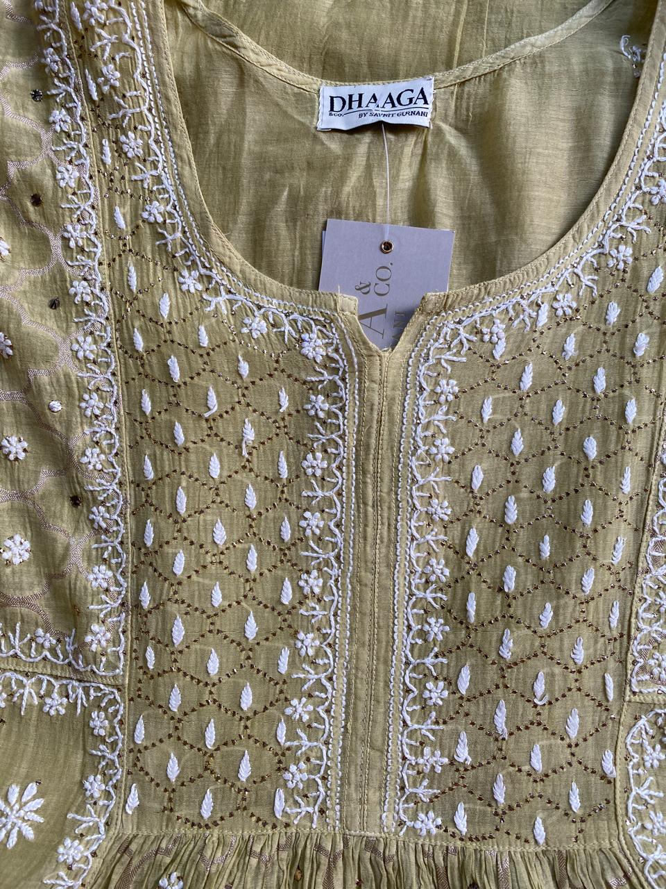 Pistachio Mulchanderi Chikankari Sharara Set