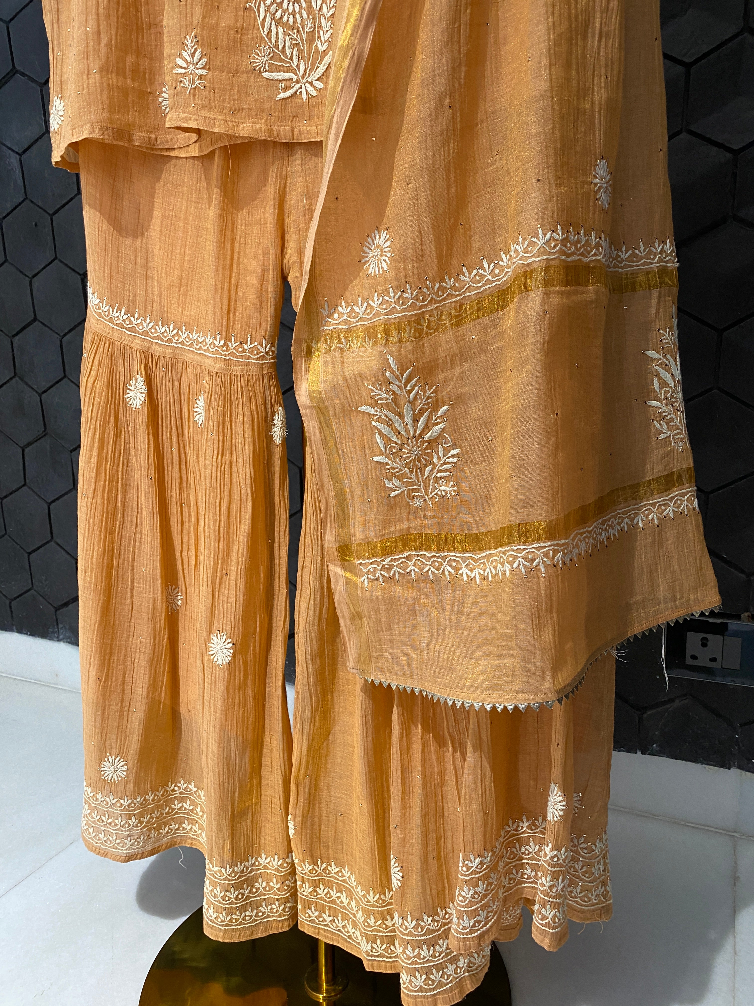 Tissue and Mukaish Sharara set