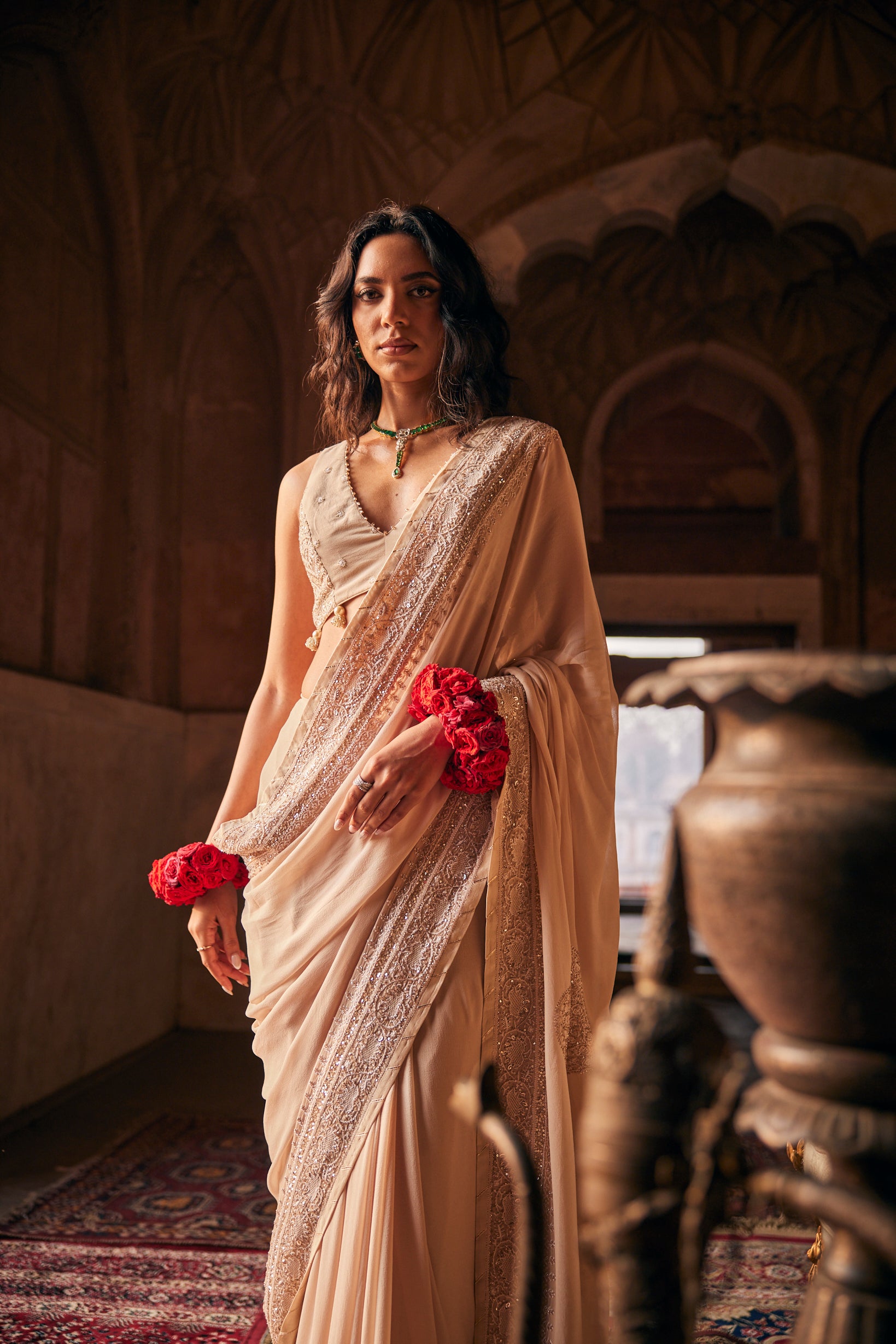 Noor Saree - Signature Paan Boota Chikankari Saree