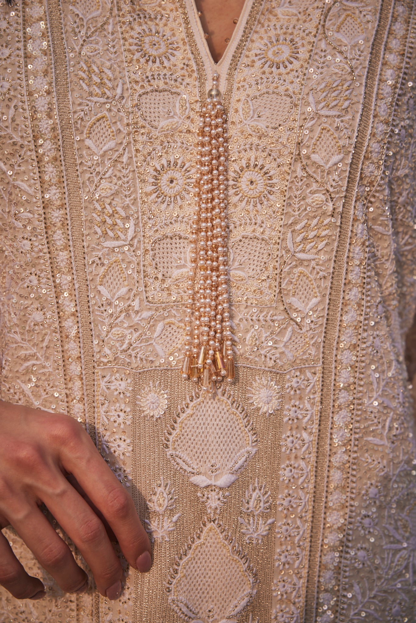 Inara Kurta Set - Front Panel Jaali Chikankari Kurta Set