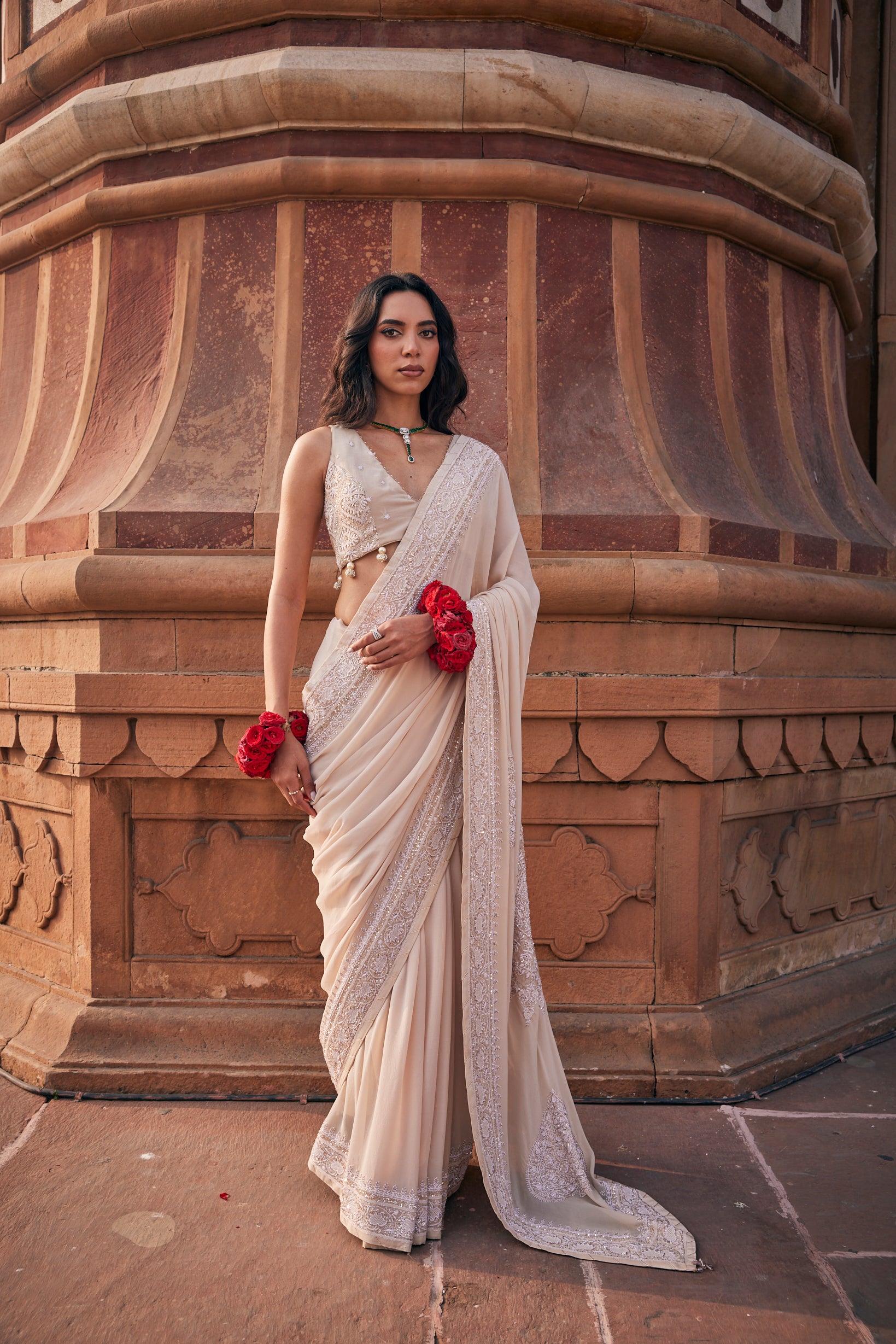 Noor Saree - Signature Paan Boota Chikankari Saree