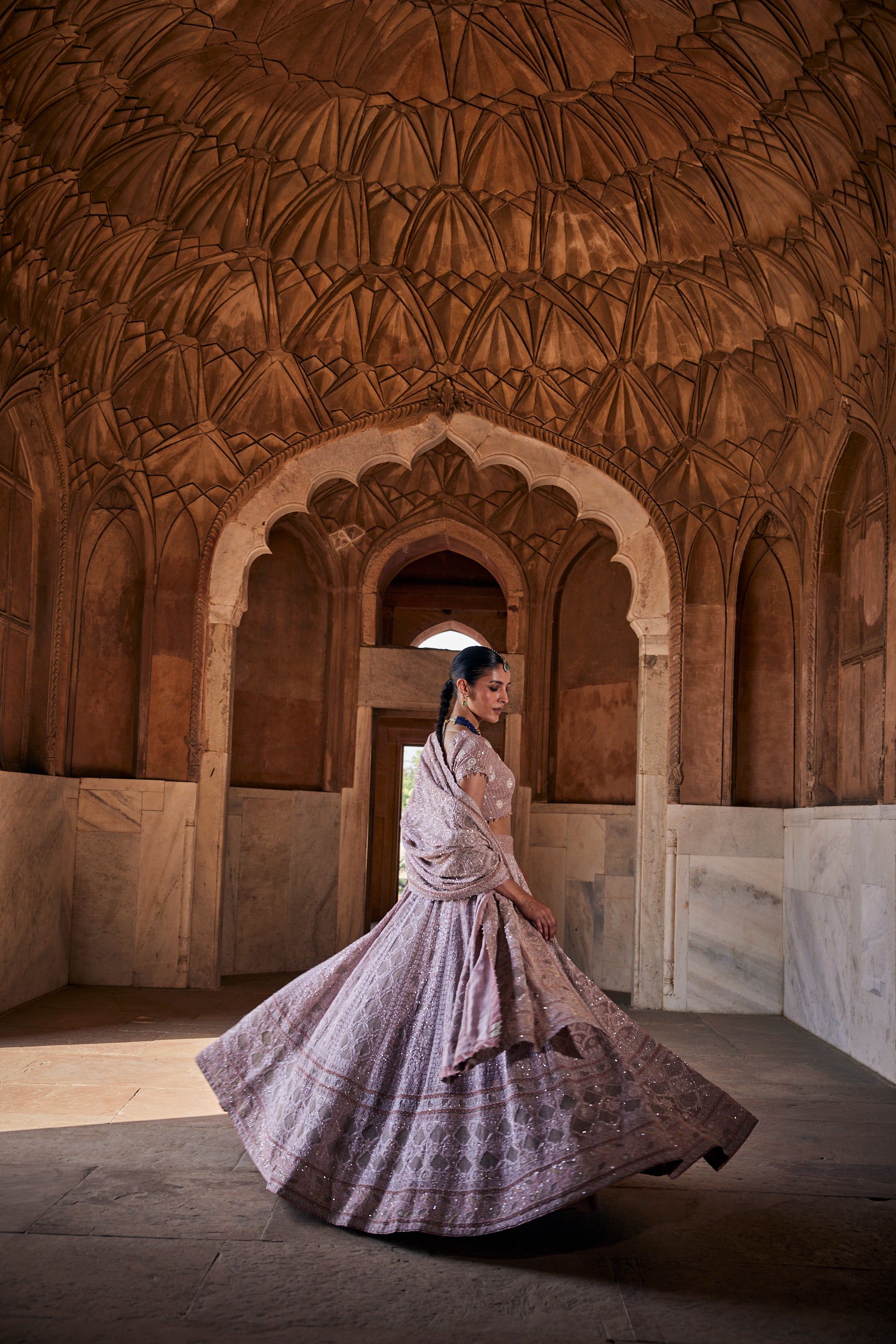 Zeenat Lehenga- Kasab Jaali and Chikankari Lehenga