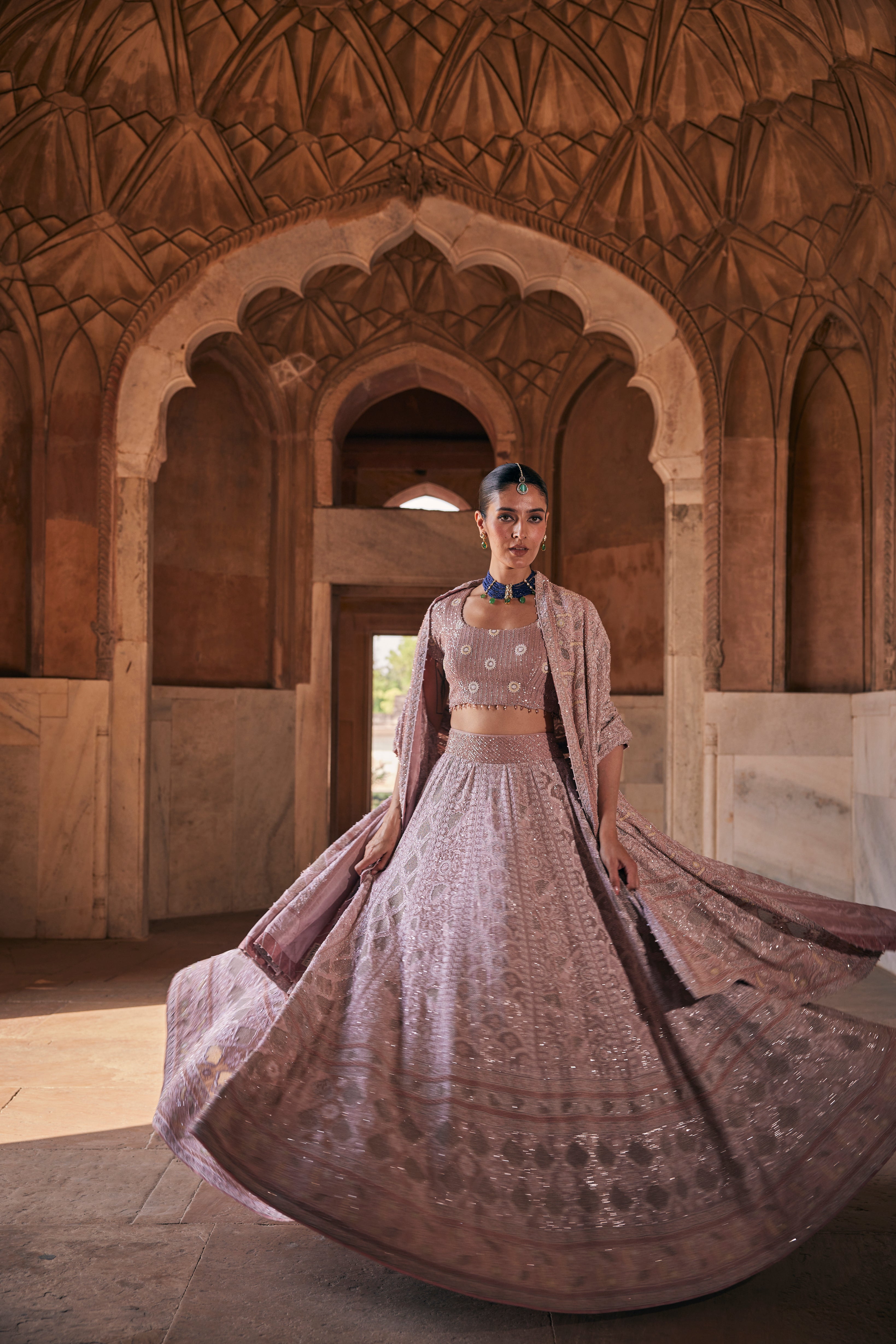 Zeenat Lehenga- Kasab Jaali and Chikankari Lehenga