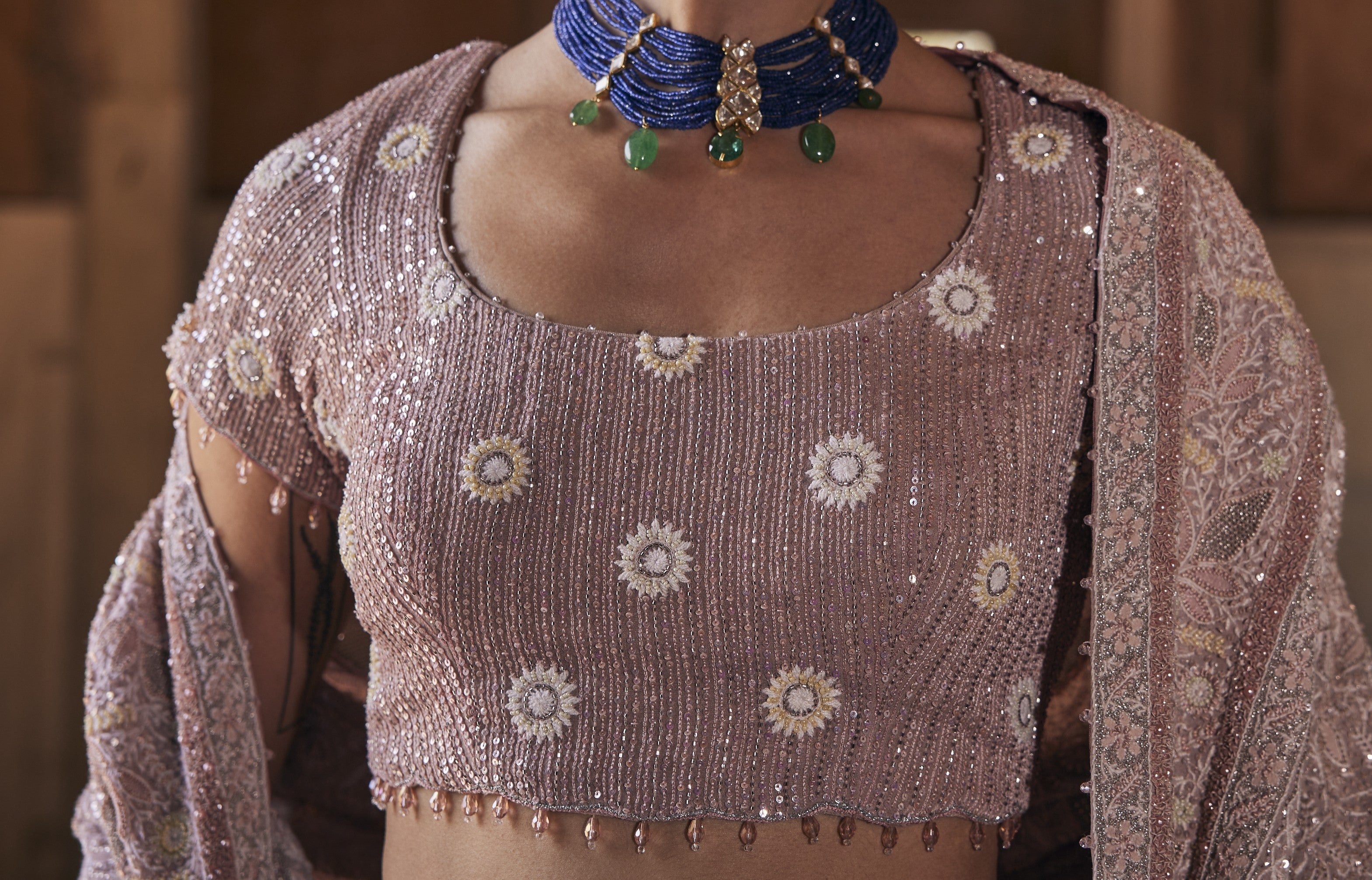 Zeenat Lehenga- Kasab Jaali and Chikankari Lehenga