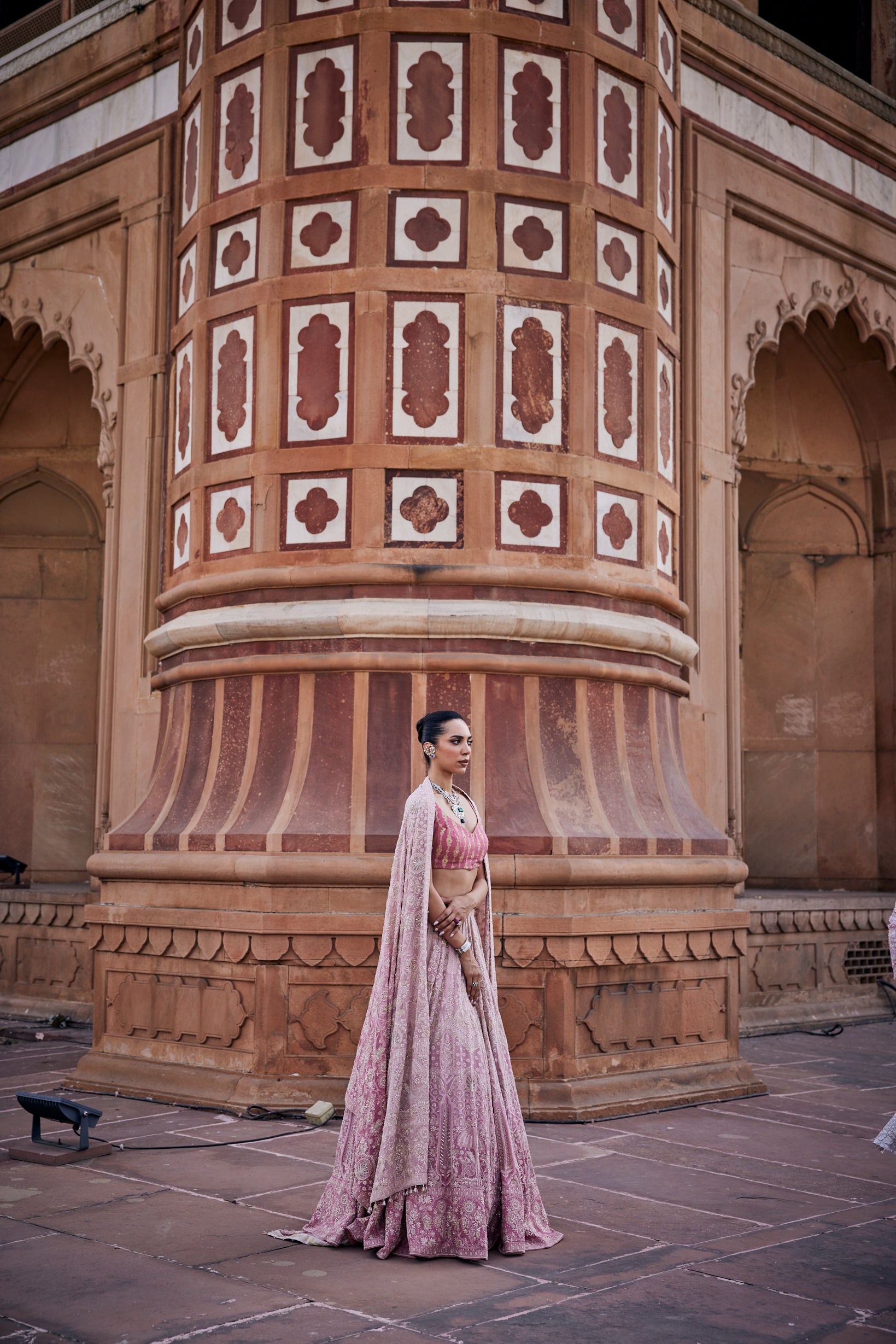 Nazm Lehenga Set - Pink Georgette Ek-taar Lehenga Set