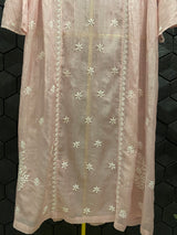 Pink Chanderi Chikankari Dress