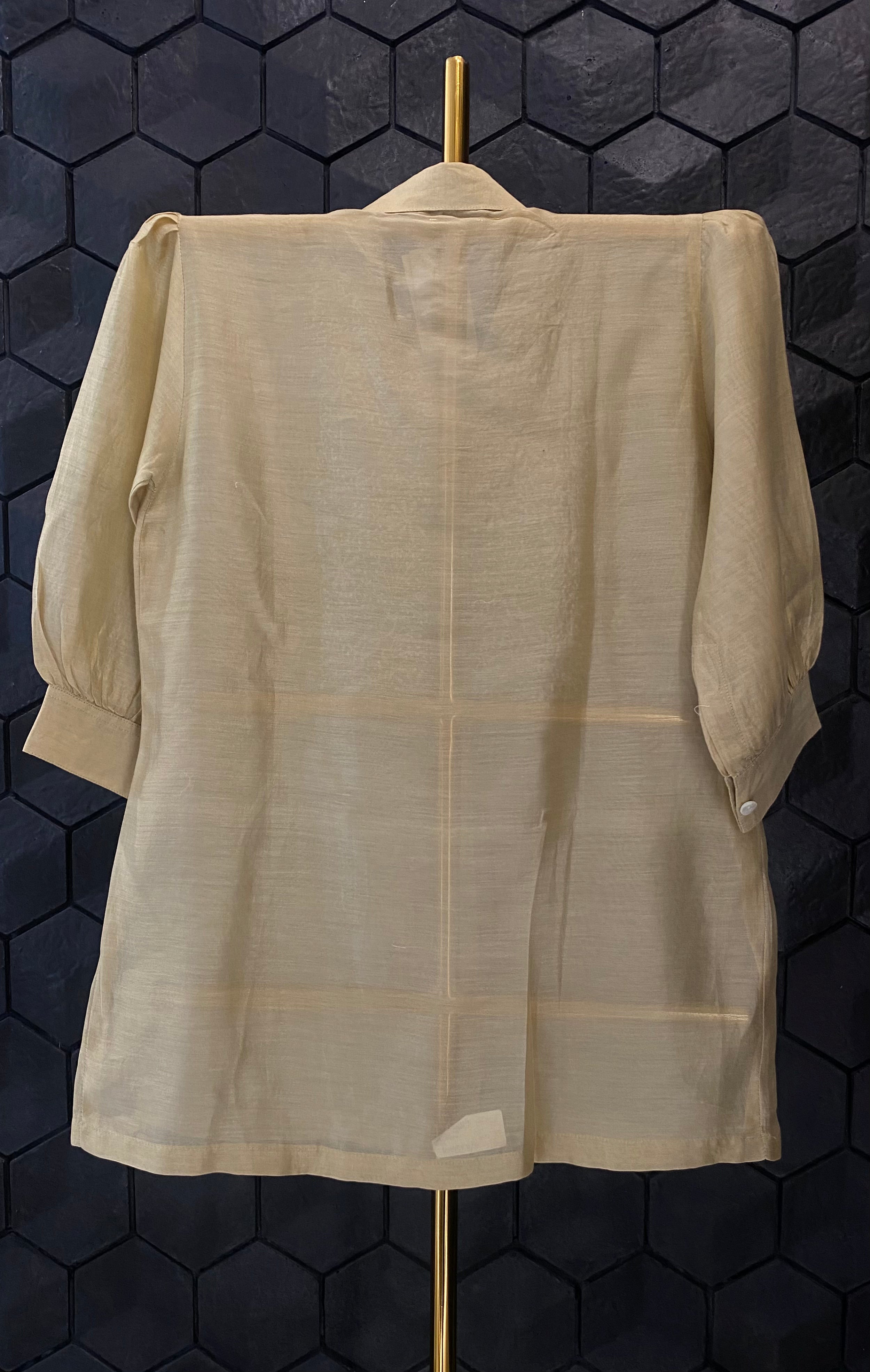 GOLD CHANDERI CHIKANKARI SHIRT