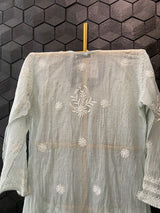 Sea Green Mul Chanderi Sharara Set