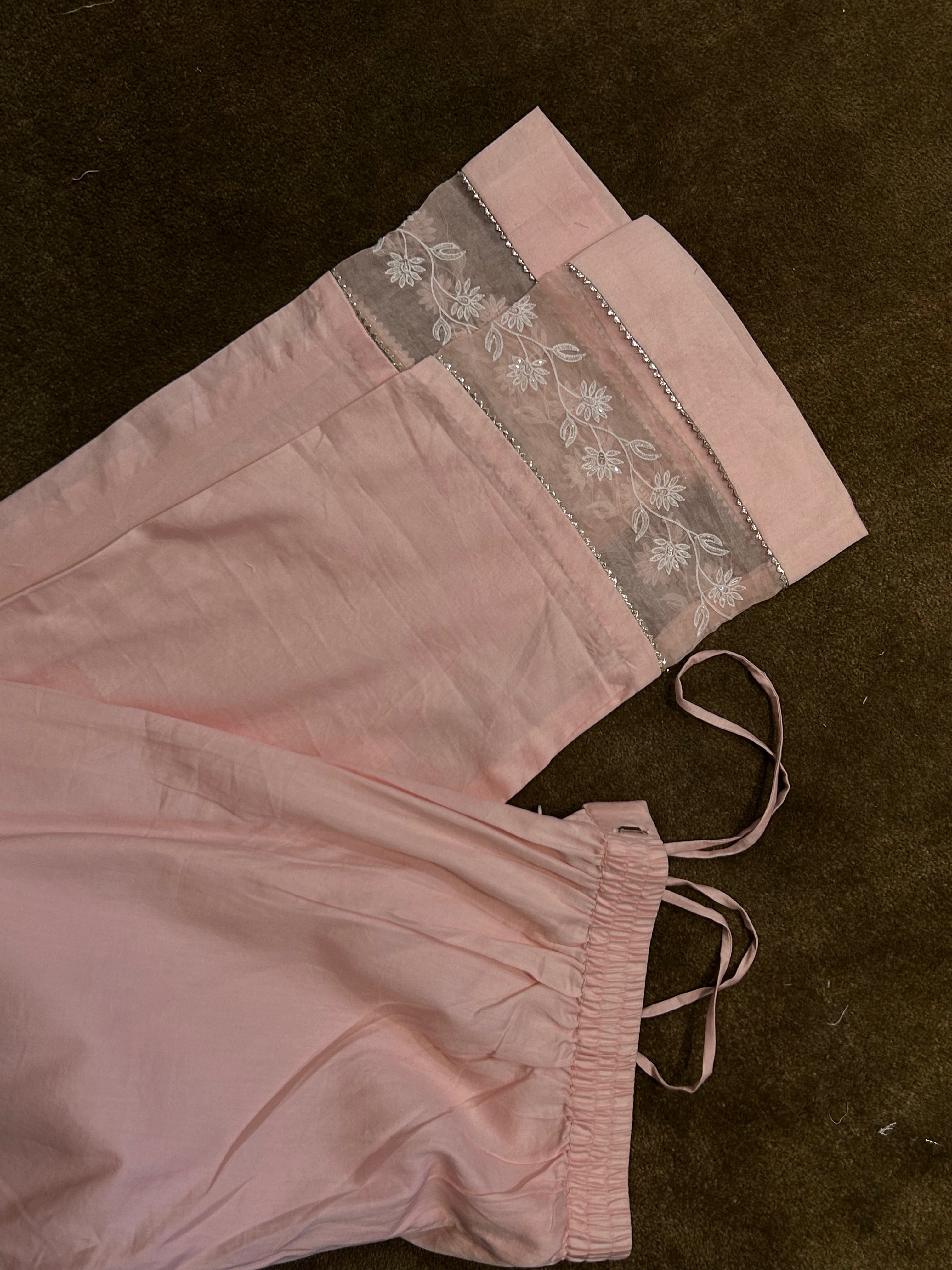 Pink Mul Chanderi Chikankari Suit Set