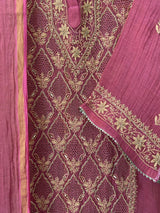 Hot Pink Tissue Chikankari Kurta Set
