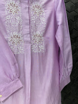 Lilac Chanderi Collar Shirt