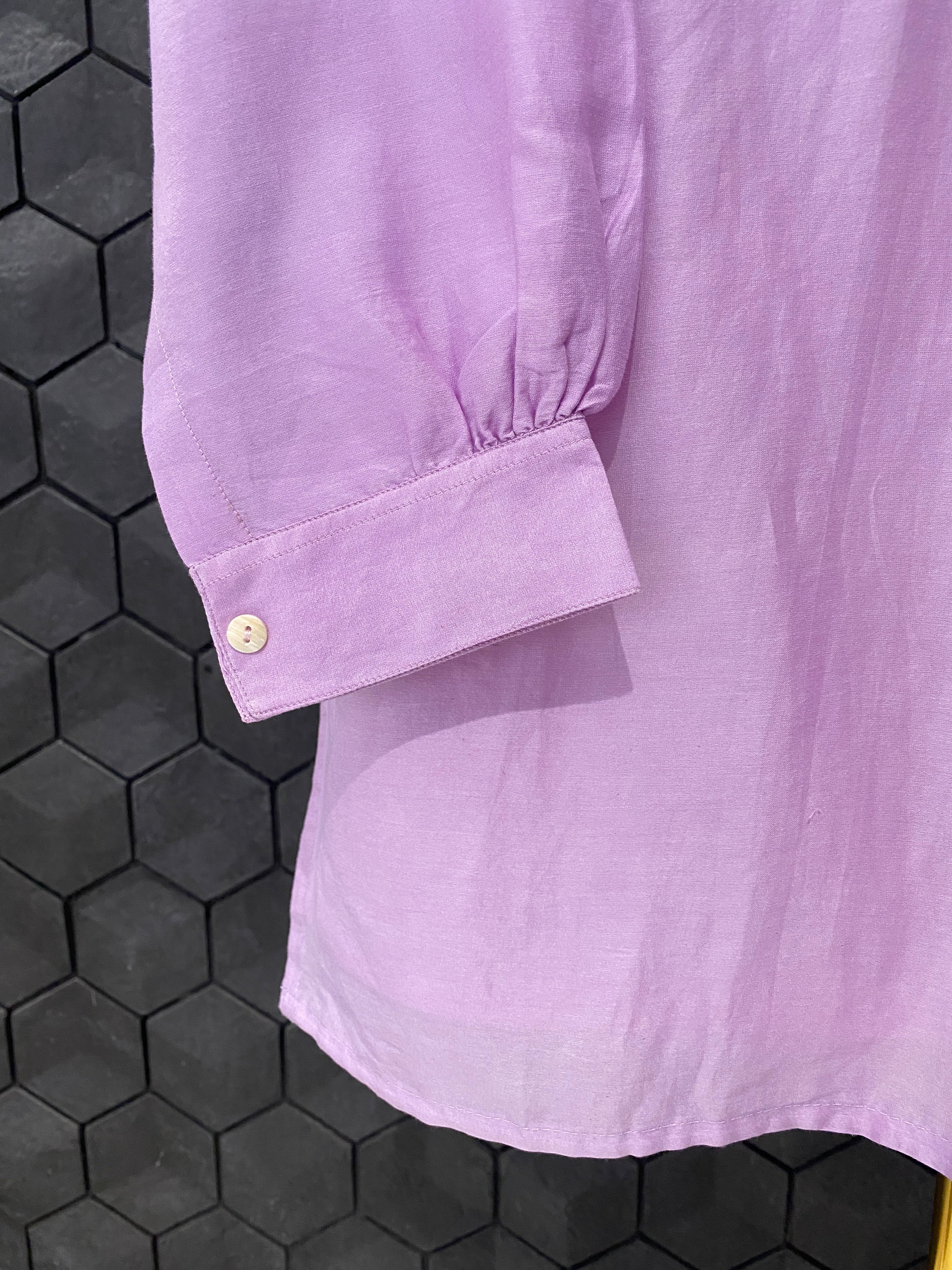 Lilac Chanderi  Chikankari Collar Shirt