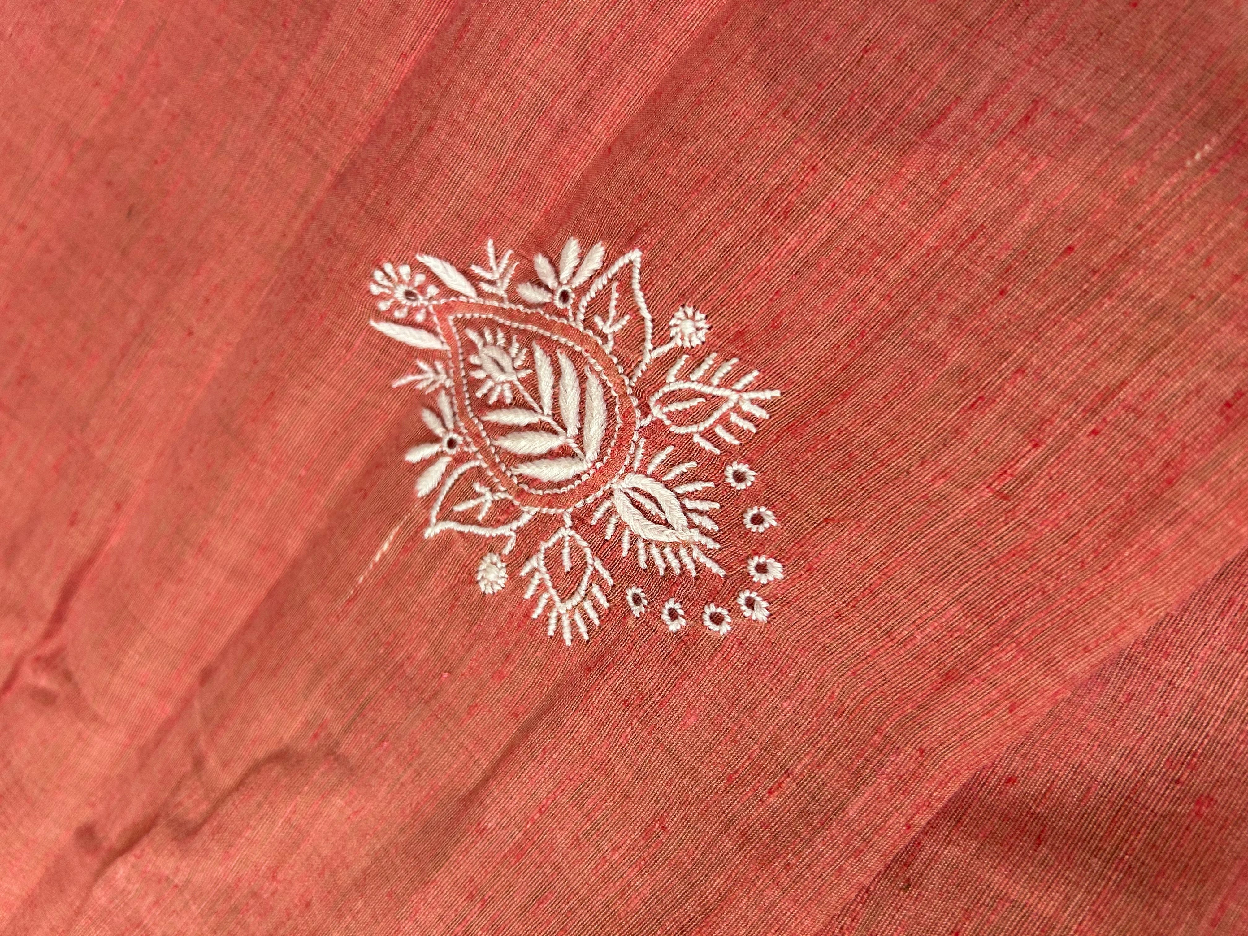 Pink Khadi Mens Chikankari  kurta