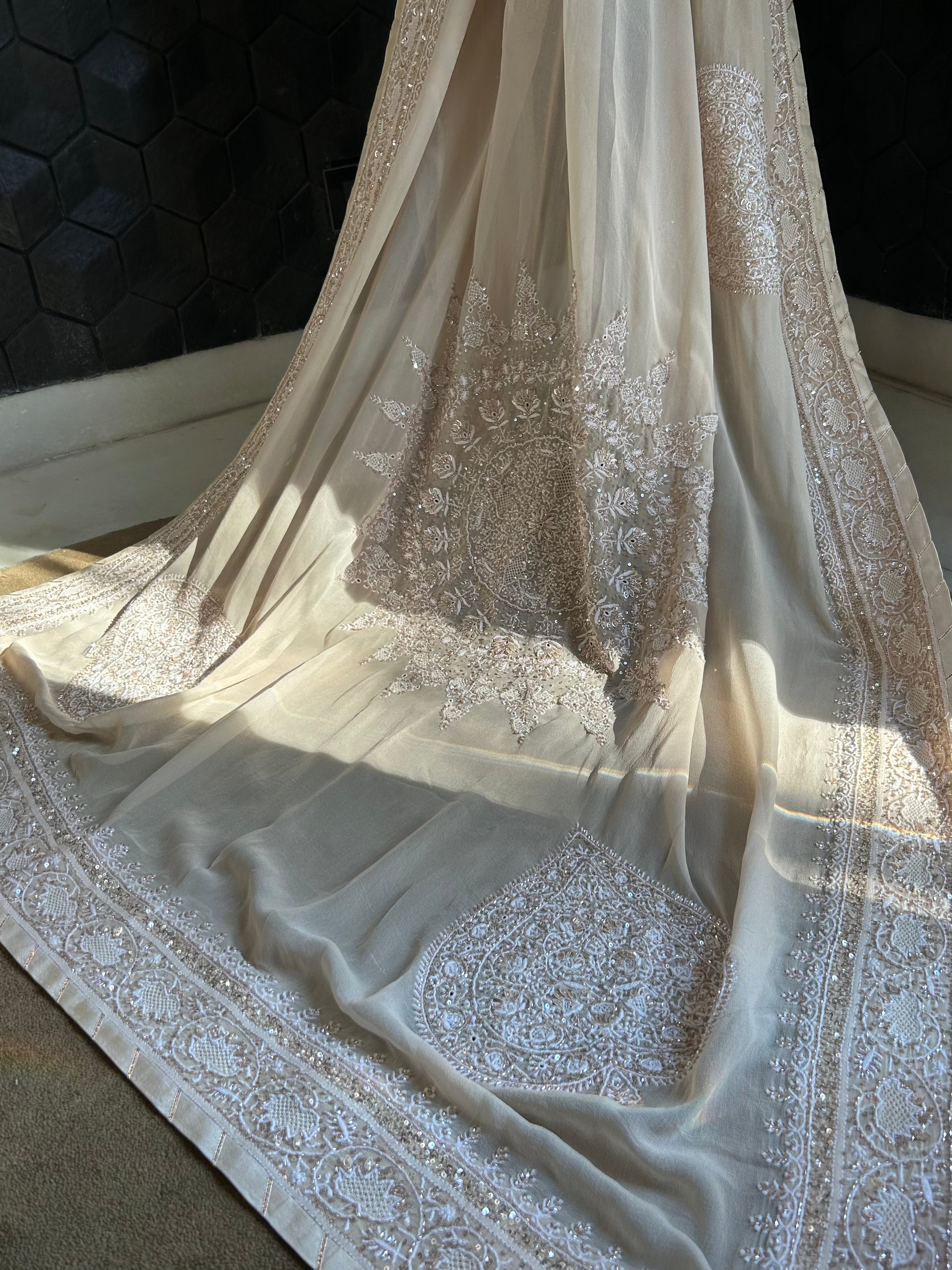 Dhaaga Signature Chikankari Paan Palla Saree