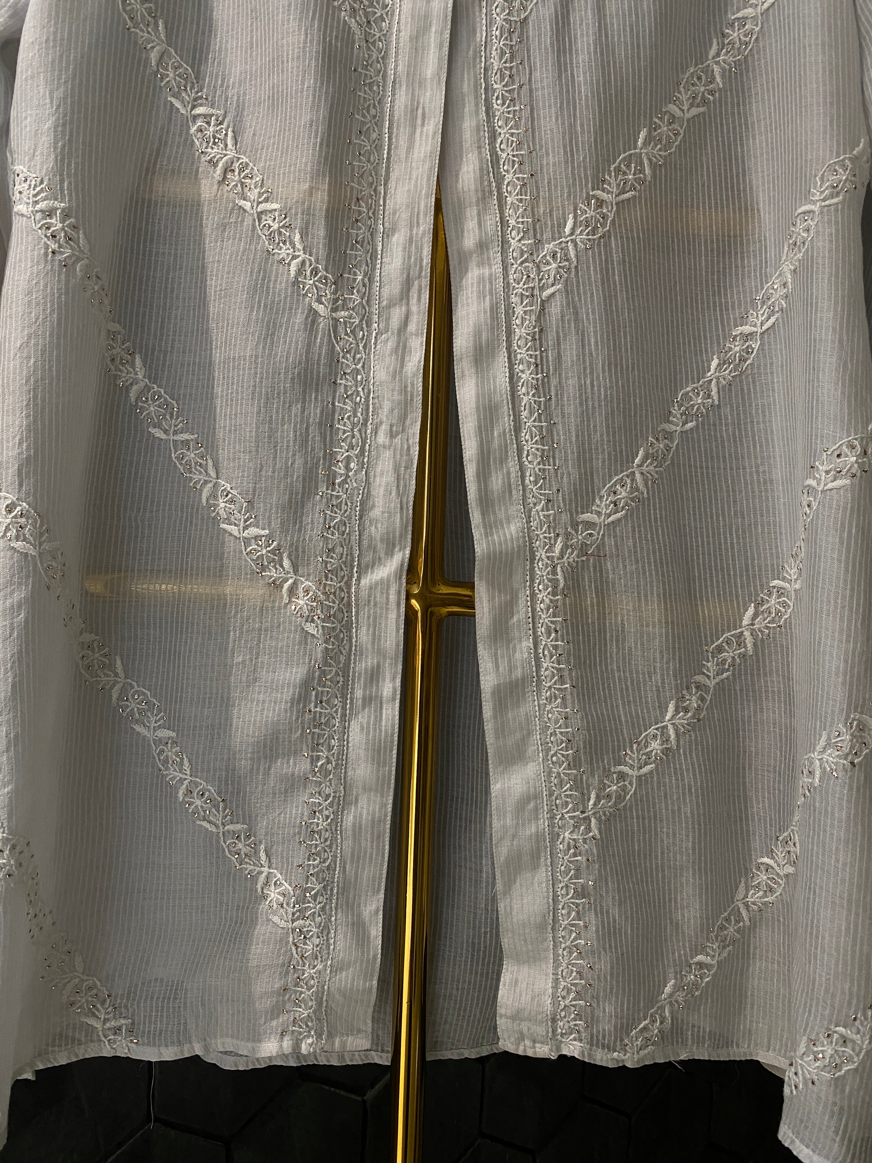 Grey Maheshwari Chikankari Shirt