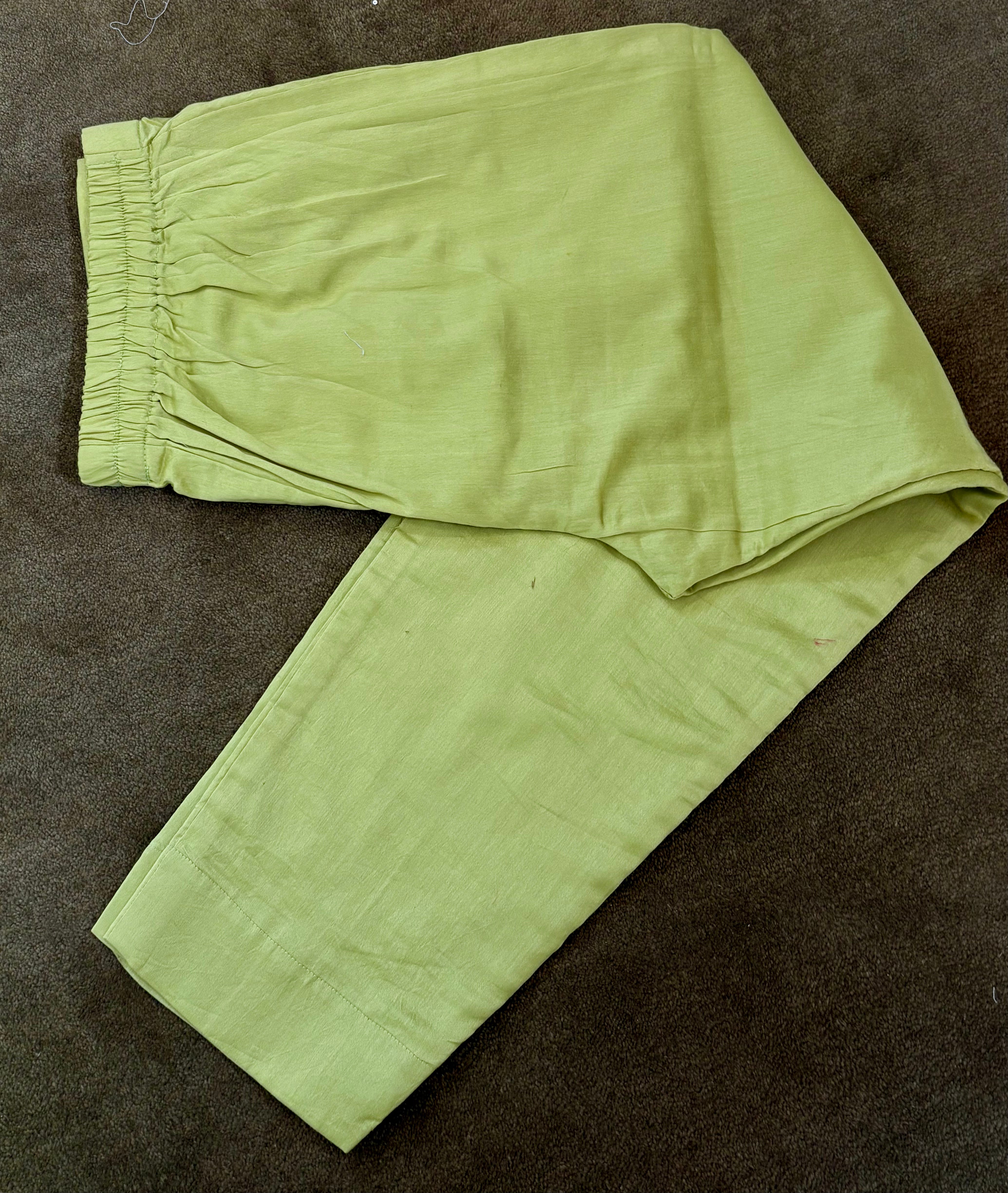 Lime Green Chanderi Chikankari Co-ord Set