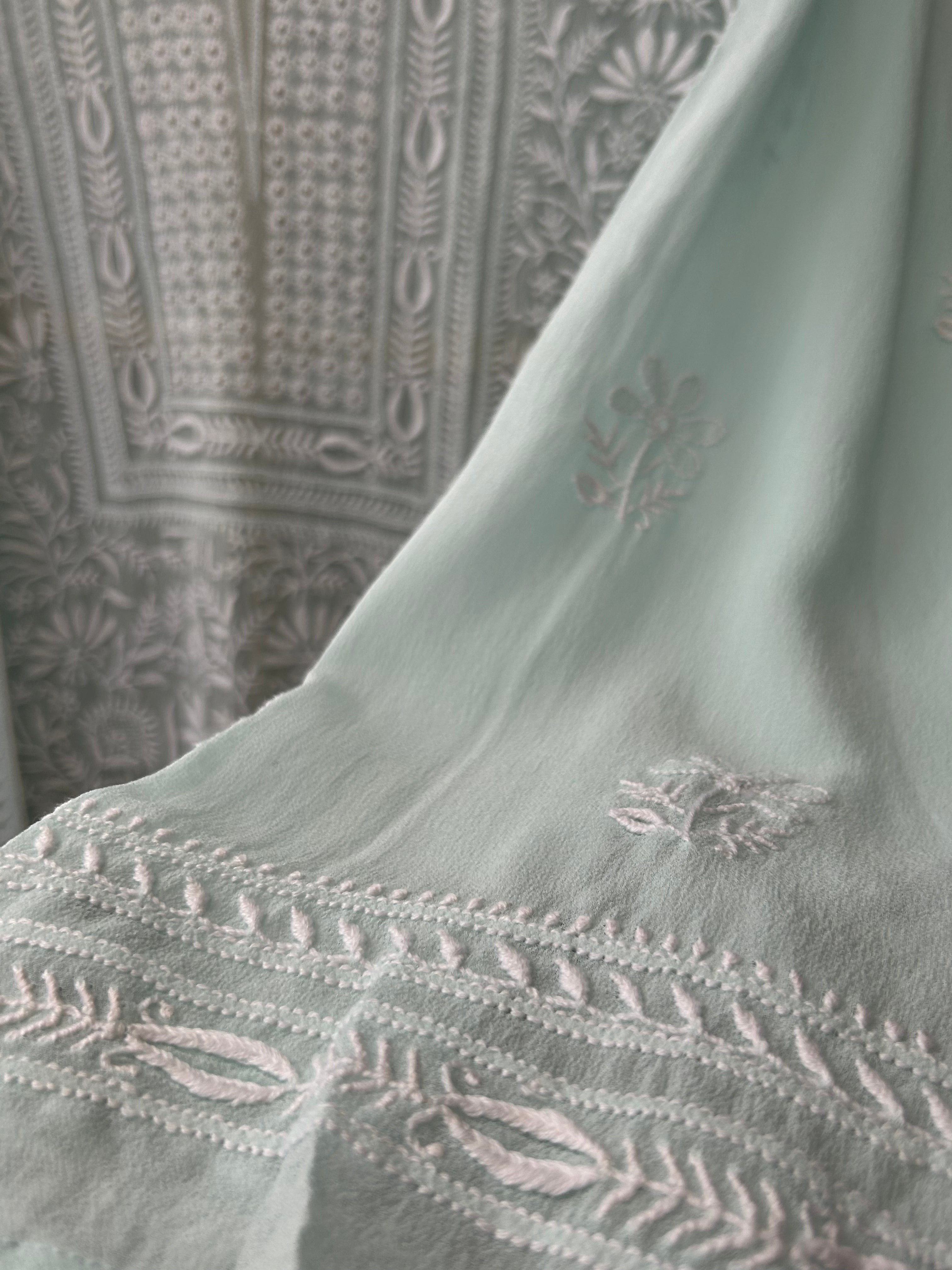 Light Blue Georgette Chikankari Kurta Set