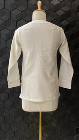Classic white chanderi chikankari shirt