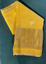 Yellow Tissue Kalidar Kurta Set