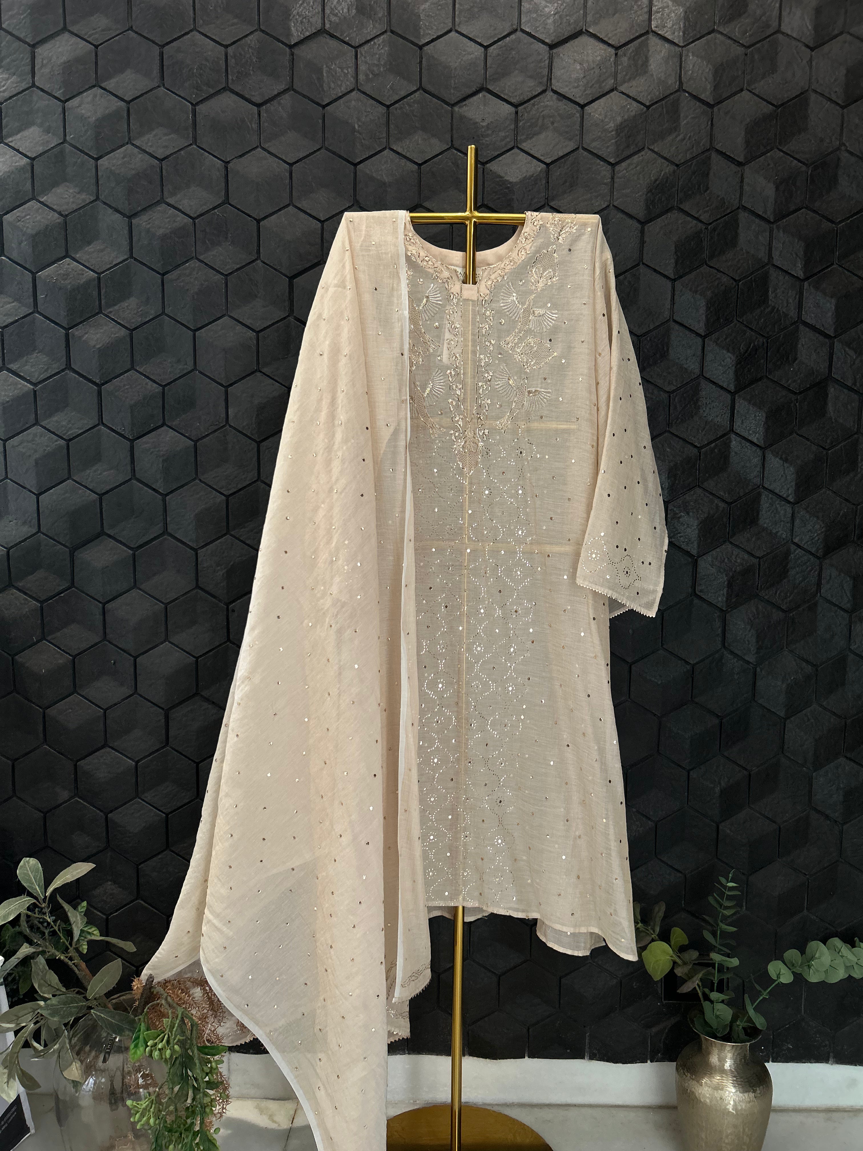 Golden Tissue Mukaish Kurta Set