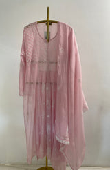 Light pink chanderi chikankari kurta set