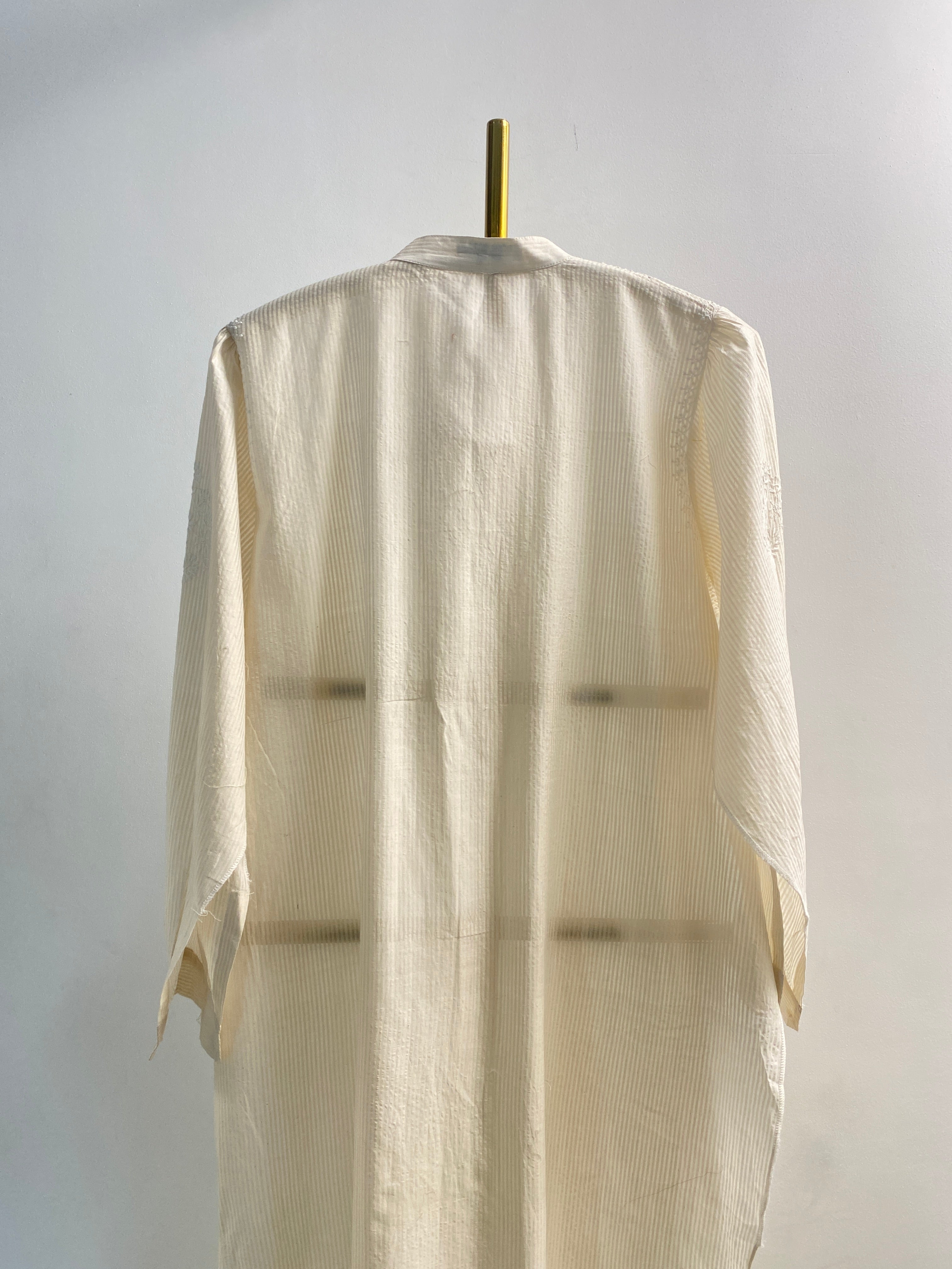 White Chanderi Chikankari Long Kurta