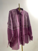 Purple Chanderi Chikankari Shirt