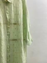 Sea Green Chanderi Chikankari Cape Dress