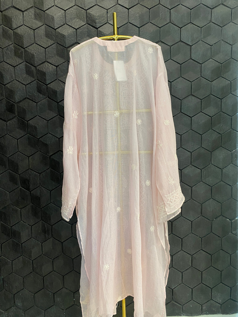 Pink Kota Chikankari Kurta Set