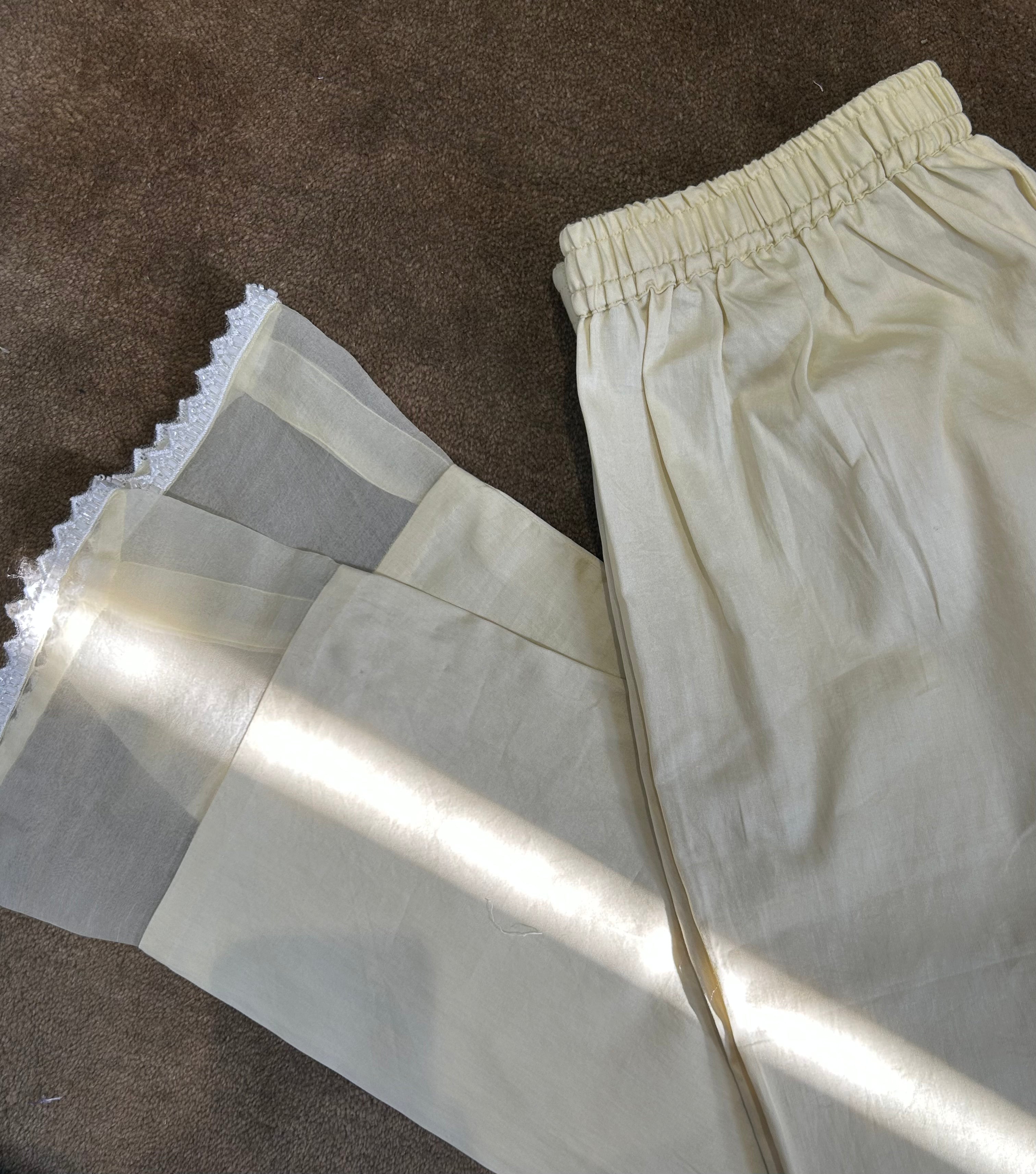 Off White Mul Chanderi Chikankari Kurta Set