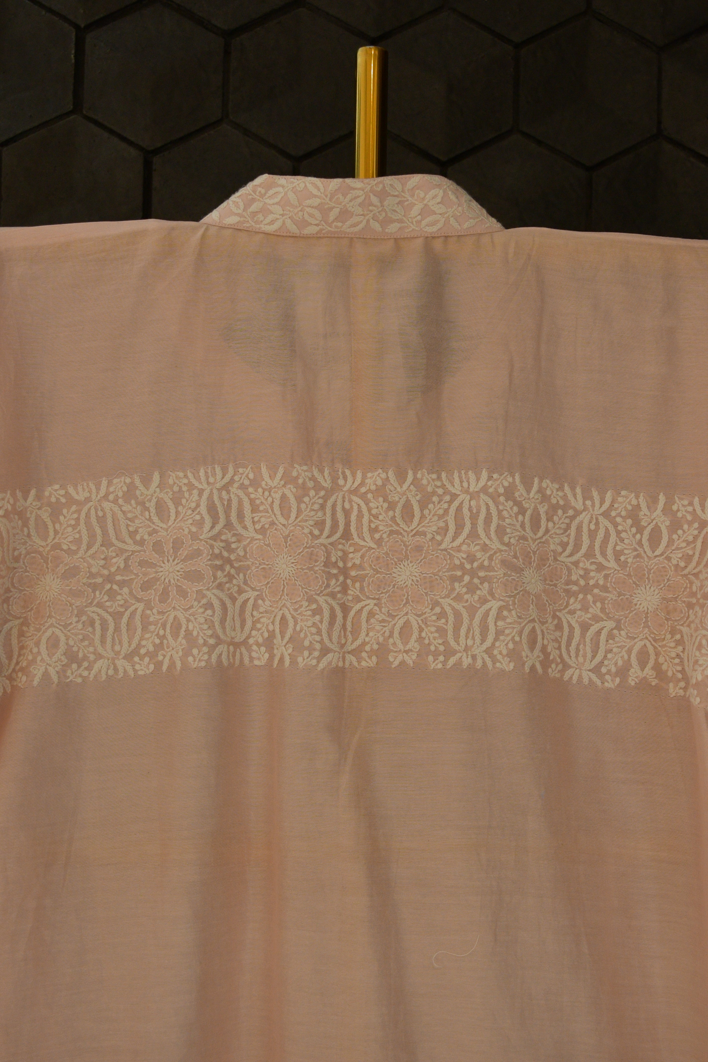 Pink Chanderi Chikankari Co-ord Set