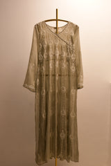 Grey Chanderi Chikankari Kurta Set