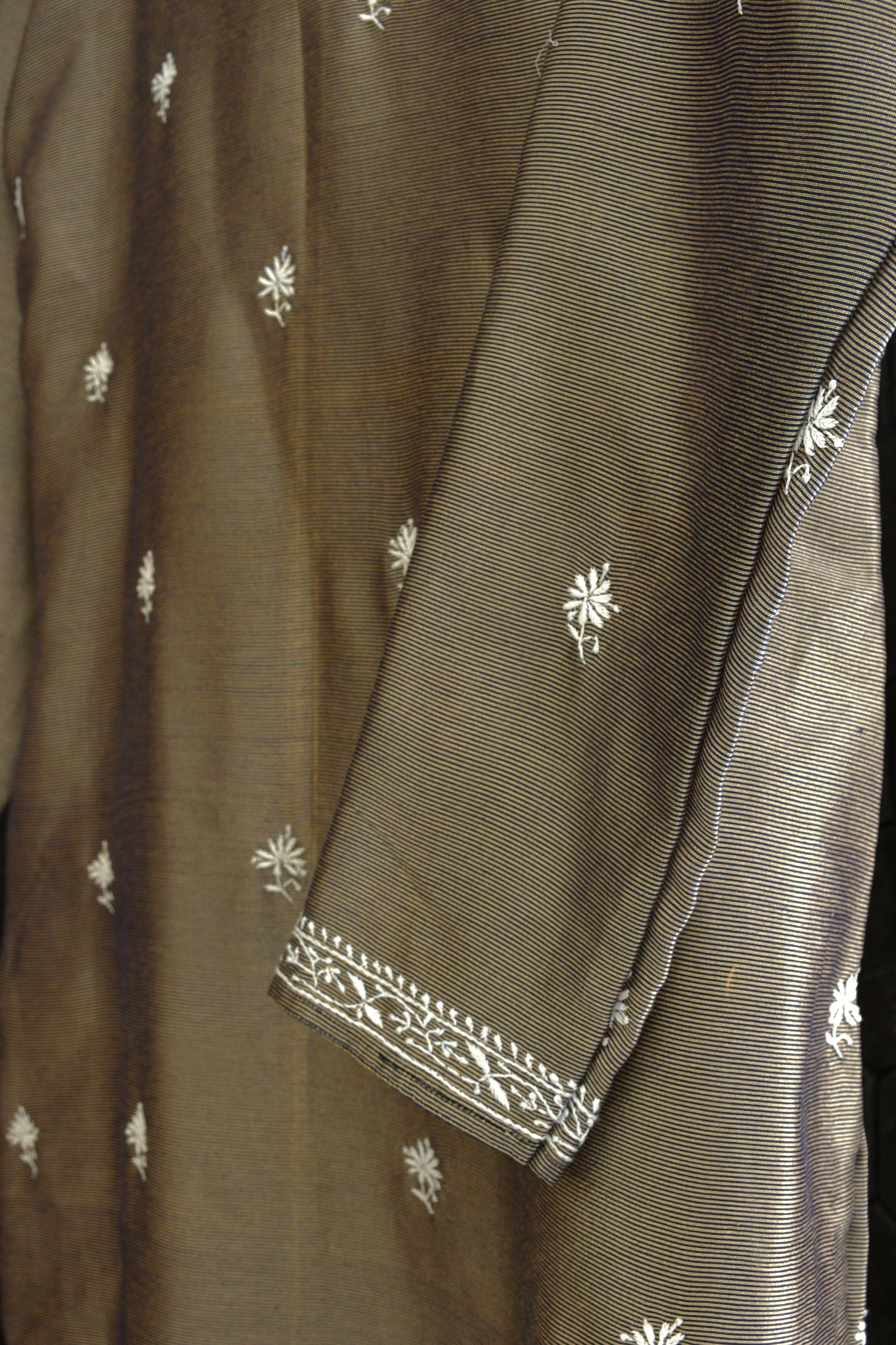 Striped Tissue Chikankari Suit Set