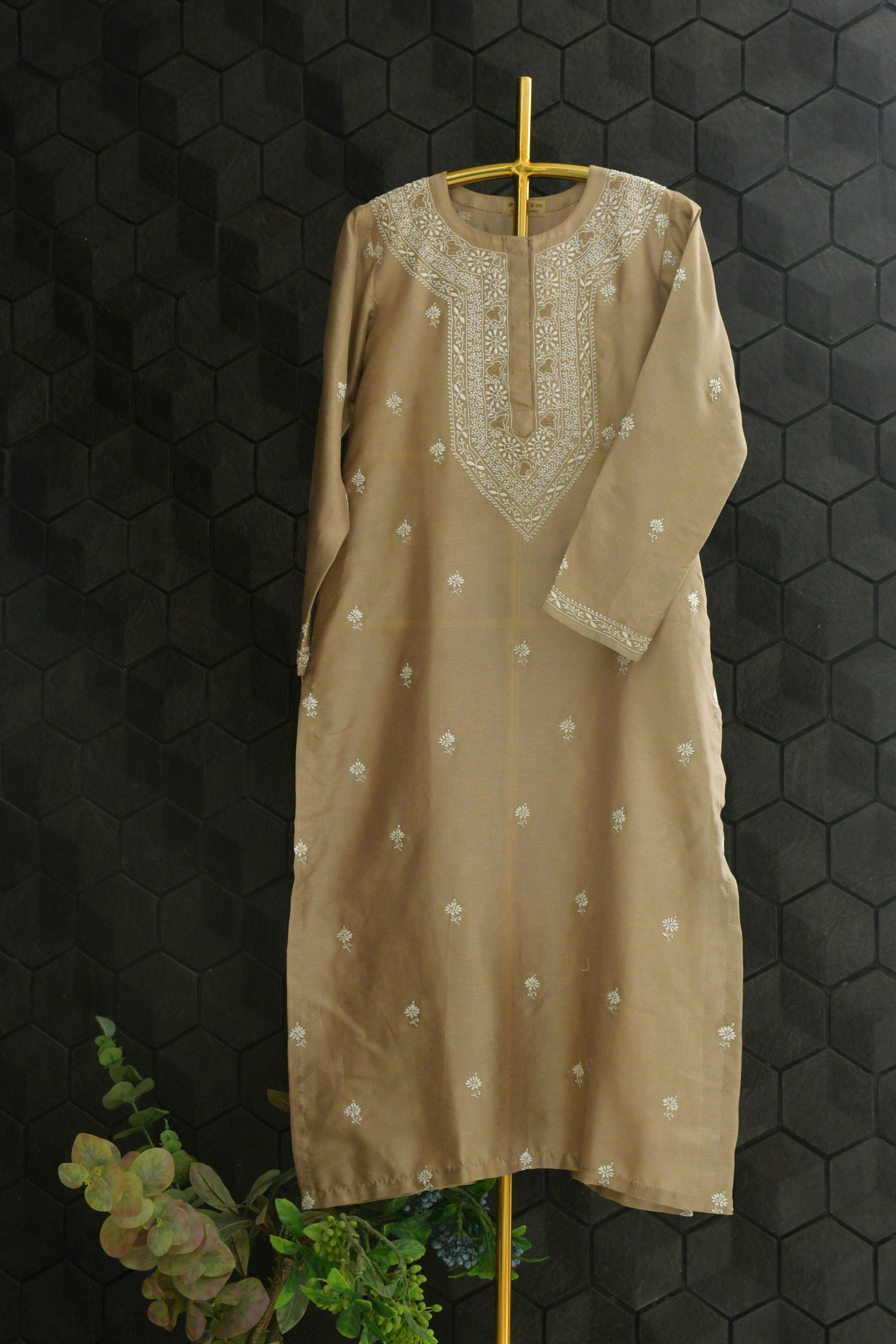 Striped Tissue Chikankari Suit Set