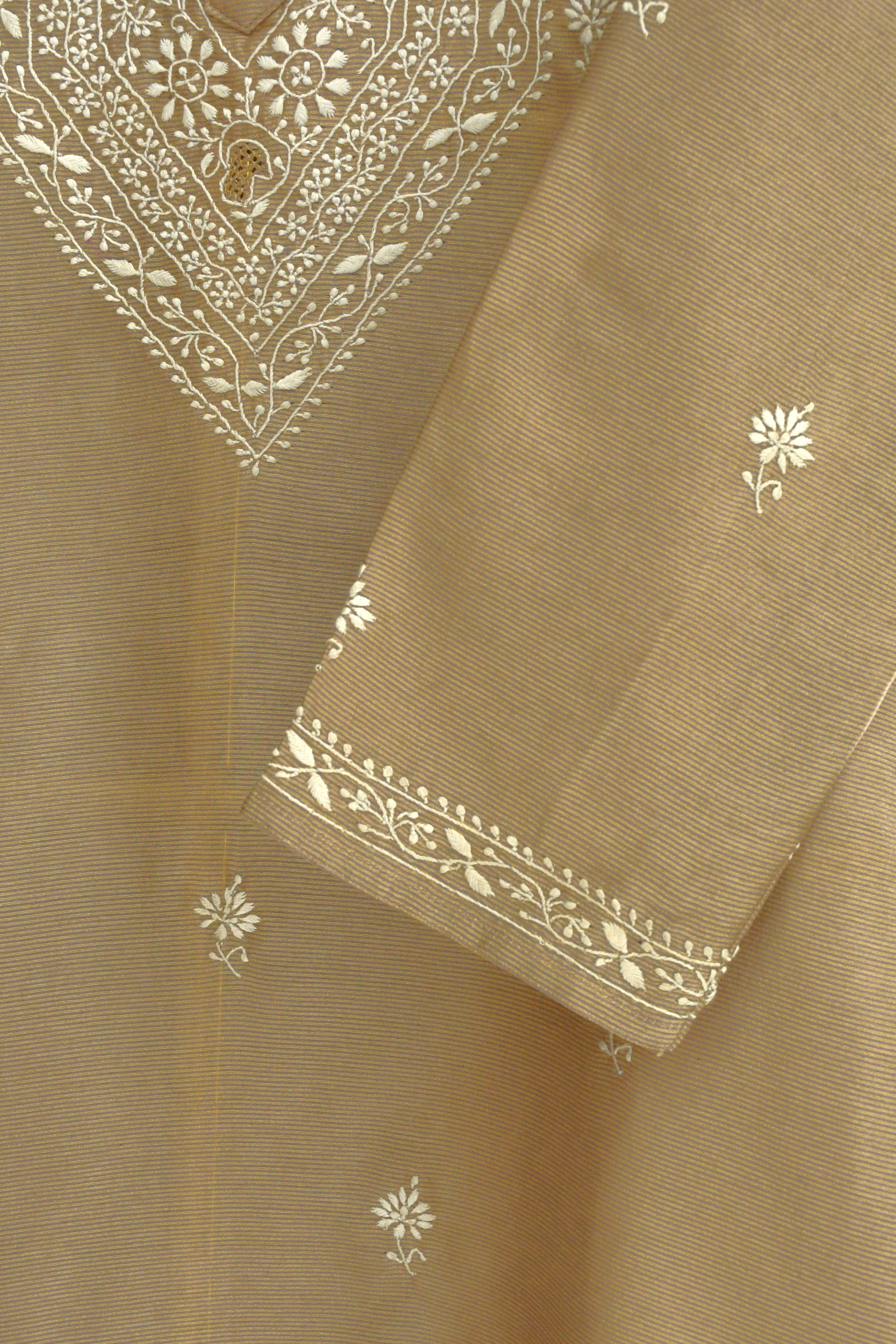 Striped Tissue Chikankari Suit Set